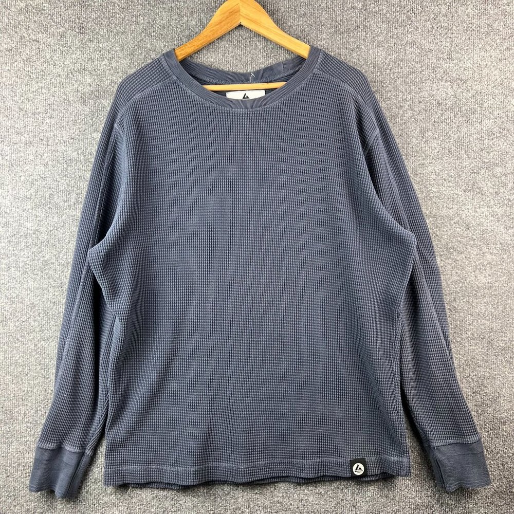 AMERICAN GIANT Waffle Crew Thermal Crewneck  Long Sleeve size L